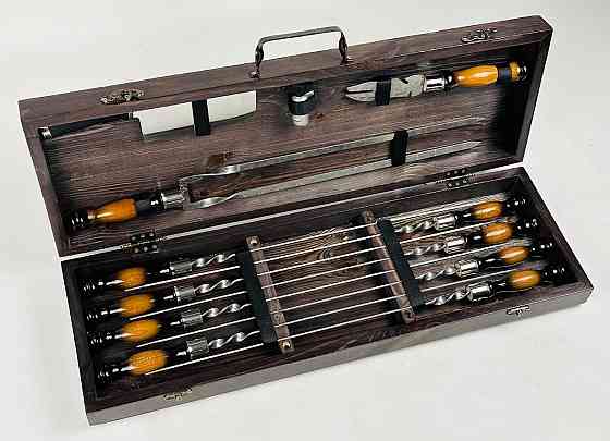 Подарунковий набір шампурів в дерев'яному кейсі для пікніка ОРІОН HAPPY DAYS Тернопіль