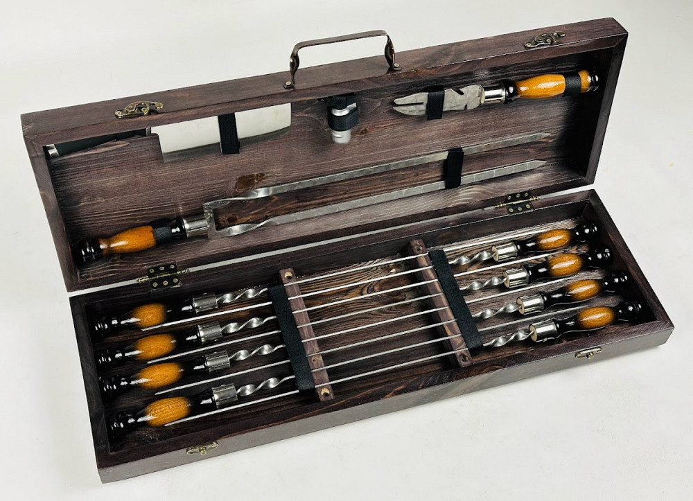 Подарунковий набір шампурів в дерев'яному кейсі для пікніка ОРІОН HAPPY DAYS Тернопіль - фото 2