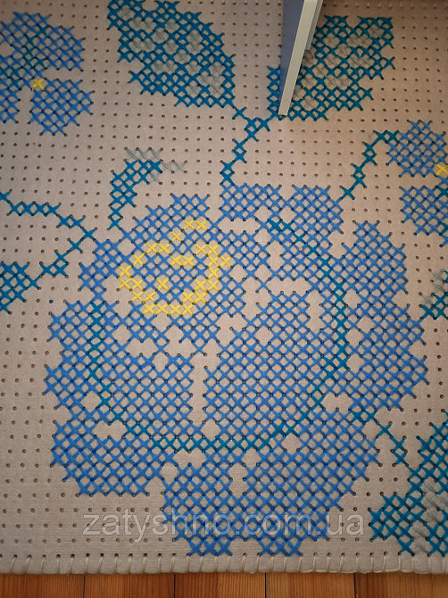 Ковер  вышитый роза голубая  96*90 см Киев - изображение 8