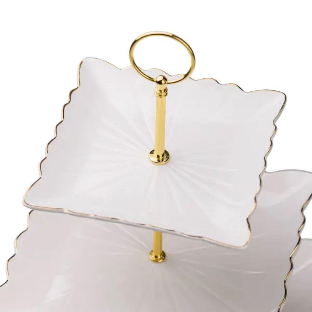 Белая трехъярусная этажерка для фруктов и десертов Киев - изображение 6