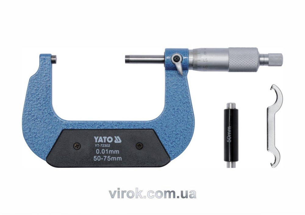 Мікрометр YATO з точністю 0.01 мм в діапазоні 50 - 75 мм [50] Одеса - фото 1