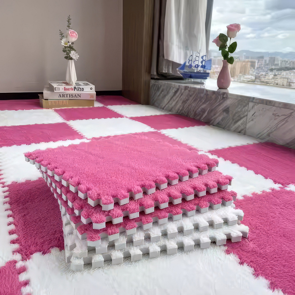 Пол-пазл плюшевый 60x150см, 10 пазлов, теплый пол, детский мат, термоковрик для дома, цвет белый Каменец-Подольский - изображение 2