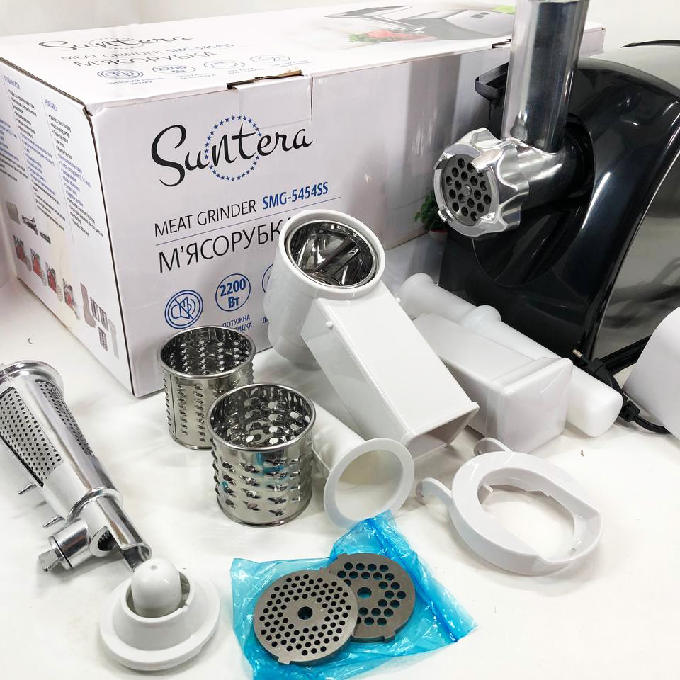 Шнековая электро мясорубка Suntera SMG-5454SS 2200 Вт, Кухонная мясорубка с реверсом MY-93 Львов - изображение 7