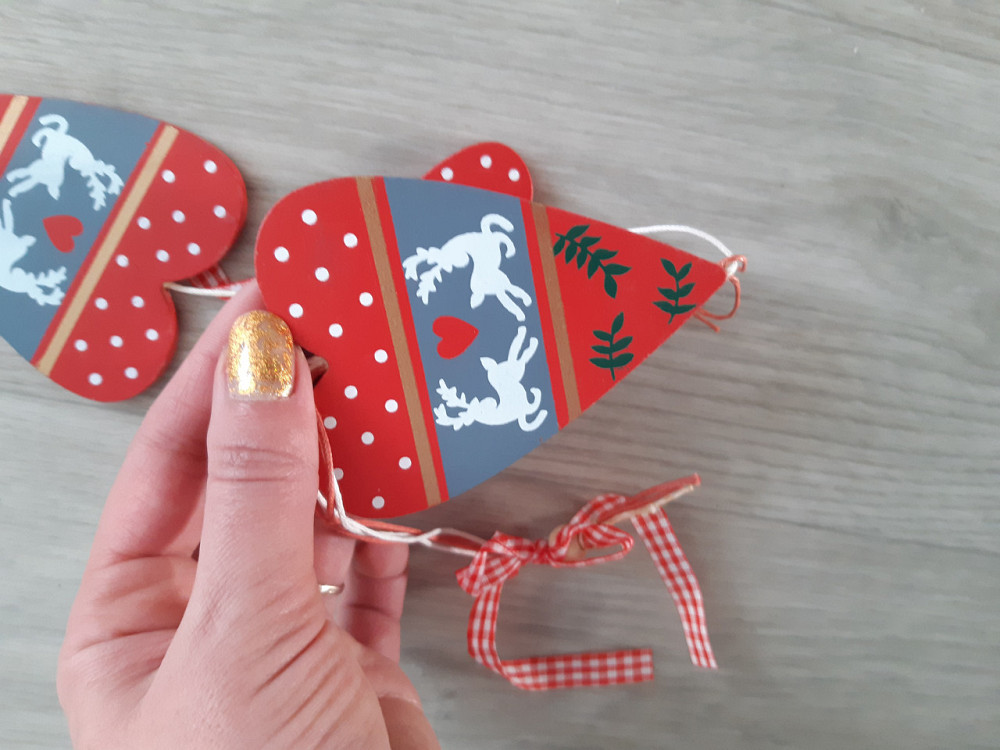 Новогодние игрушки деревянные Сердечка 95 см разноцветный Киев - изображение 2