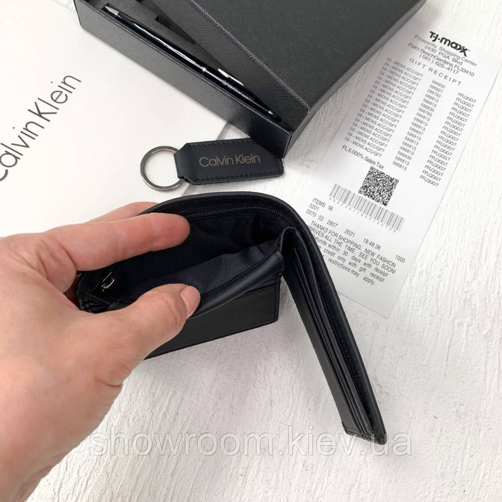 Мужской комплект Calvin Klein: кожаное портмоне + брелок в подарочной коробке (8877-3) Киев - изображение 7