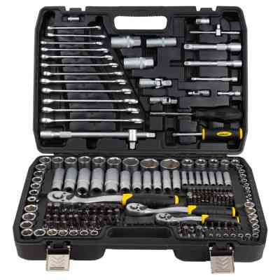 Набор инструментов Sigma насадок торцевых и бит 1/4", 3/8", 1/2" 216шт CrV (6003841) Винница