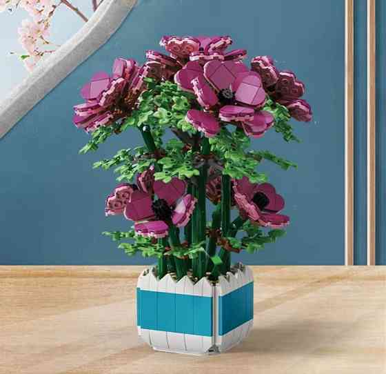 Конструктор Icons Розовый Анемон, 1067 деталей совместимый с lego лего Киев