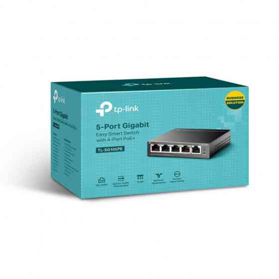 Комутатор TP-Link TL-SG105PE, 5 x 10/100/1000 RJ45, керований (TL-SG105PE) Киев