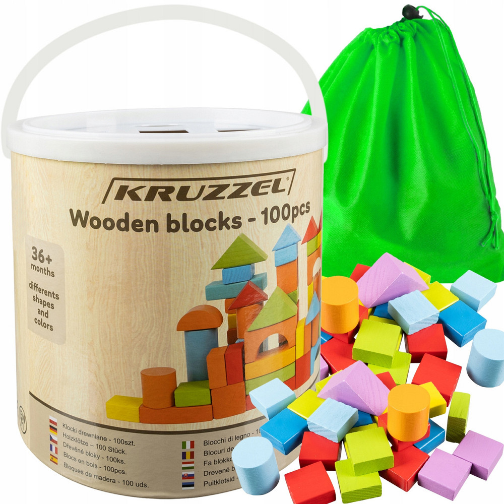 Детские Деревянные блоки игровые 105 элементов с сумкой Kruzzel (22666) Нововолынск - изображение 2