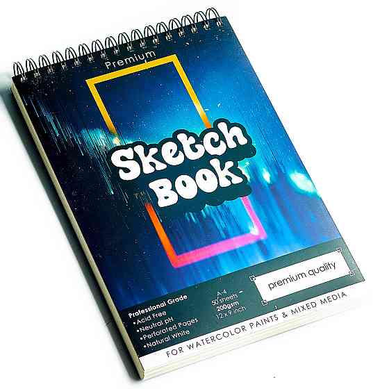 Скетчбук з акварельного паперу А4 200 г\м2 для скетчинга для малювання, альбом 50 аркушів Кам'янець-Подільський