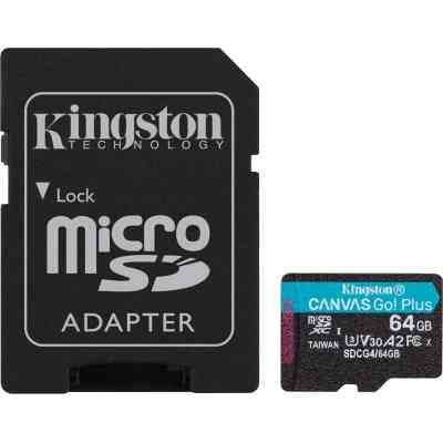 Карта памяти Kingston 64GB microSDXC сlass 10 UHS-I U3 V30 A2 Canvas Go Plus G4 (SDCG4/64GB) Винница
