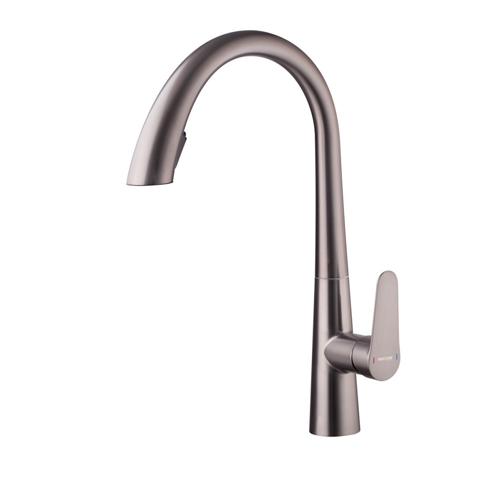 Смеситель для кухни с выдвижным изливом Mixxus Premium WARTA 014 GRAPHITE (MI6957) Киев - изображение 4