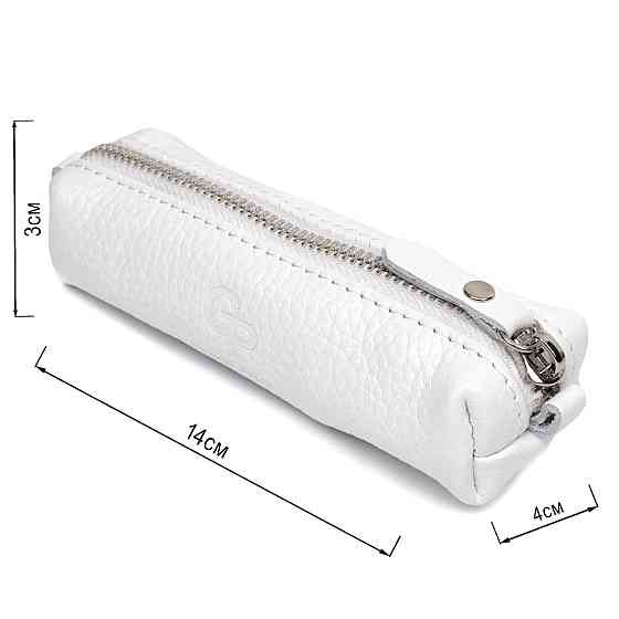 Чудова шкіряна ключниця GRANDE PELLE 11671 Білий Київ