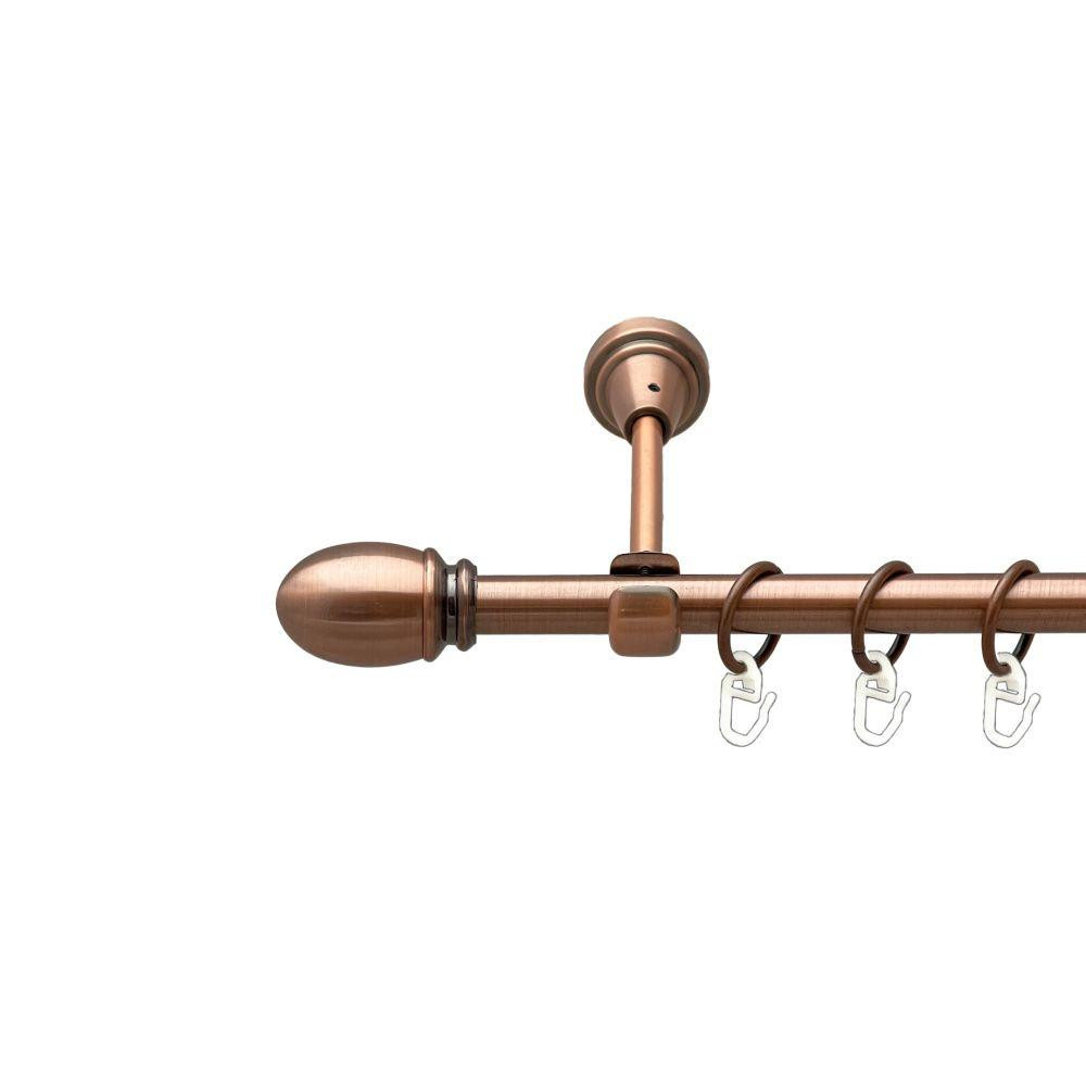 Карниз Orvit Белуно металевий однорядний відкритий гладка труба кільце металеве Мідь 16 мм 200 см (00-00019261) Львів - фото 1