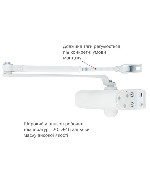 Дотягувач дверей RYOBI 9903 glossy white 65 кг Київ - фото 5