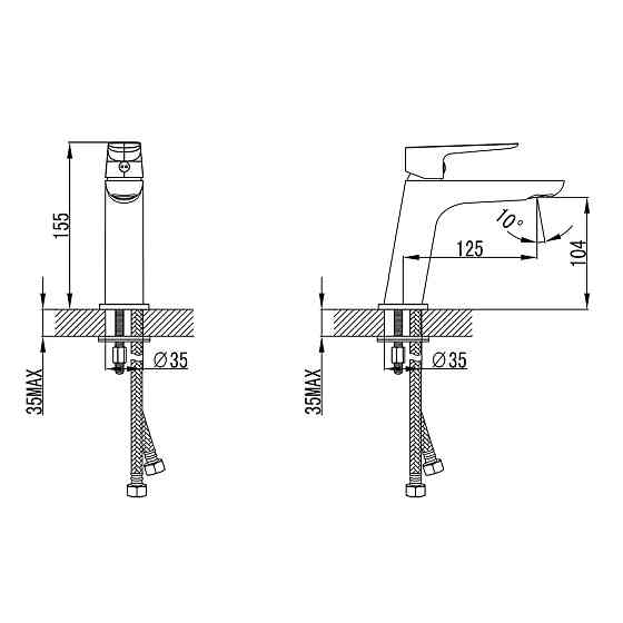 Corso Смеситель LUGANO Ø26 для раковины литой на шпильке CORSO CH-2A147C (9620000) Коломыя