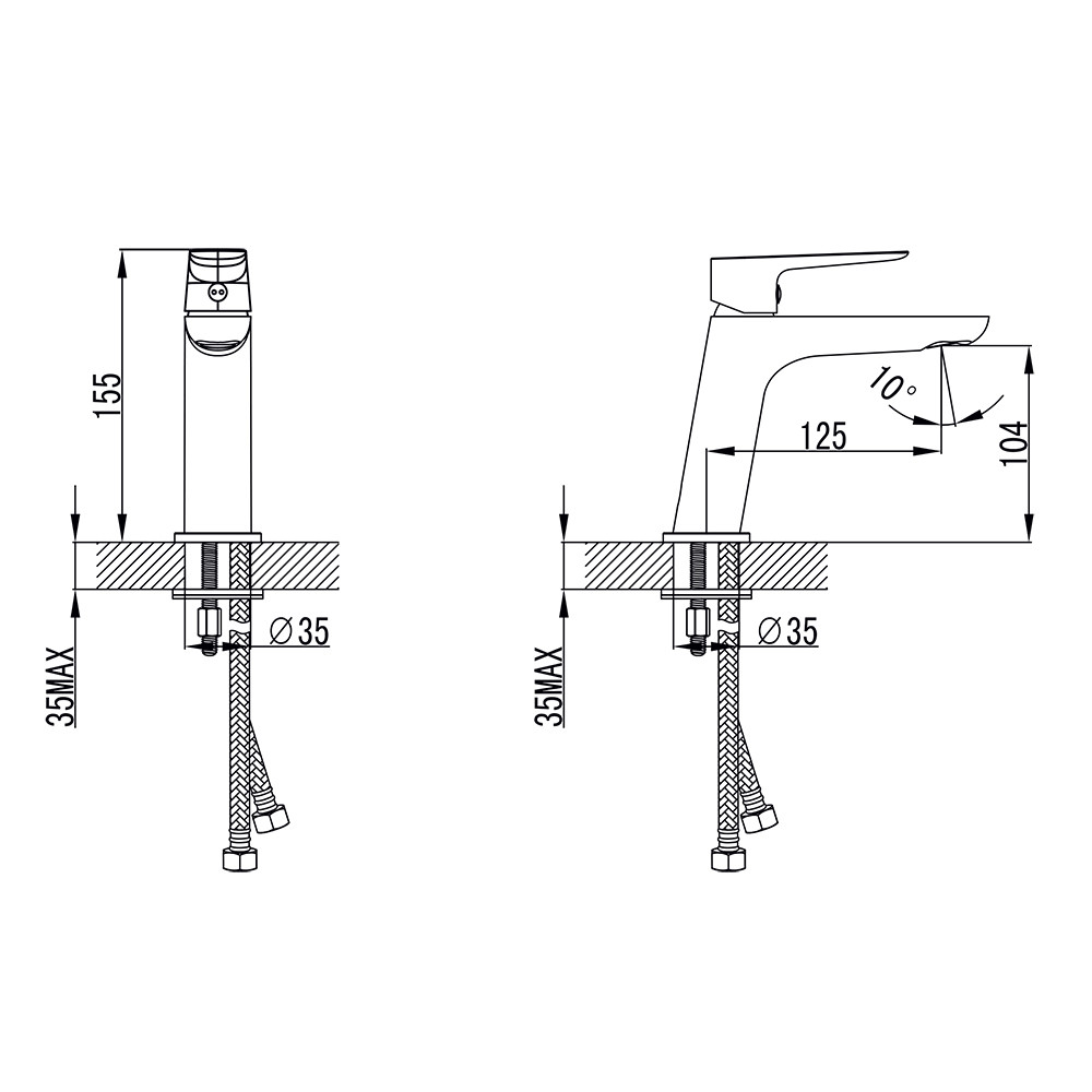 Corso Смеситель LUGANO Ø26 для раковины литой на шпильке CORSO CH-2A147C (9620000) Коломыя - изображение 5