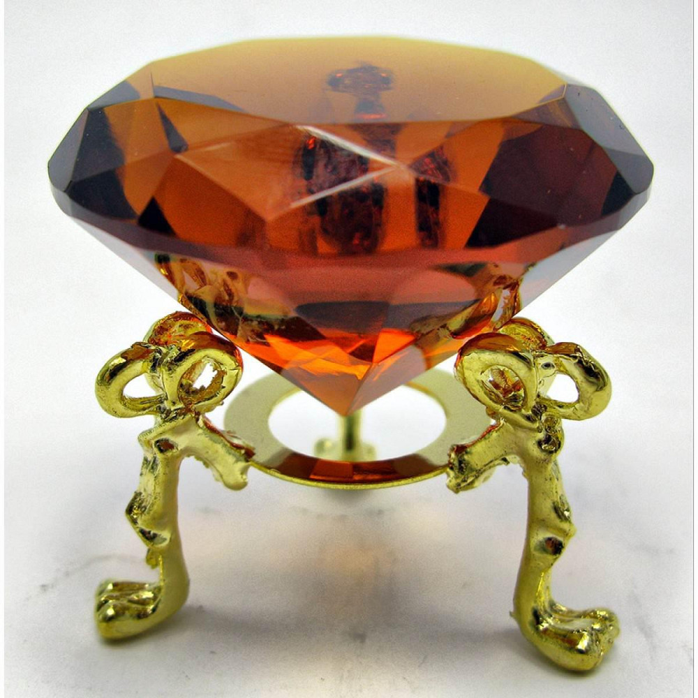Сувенір Кристал бурштиновий на підставці Київ - фото 1
