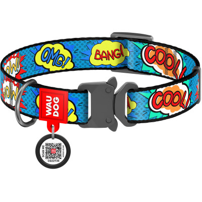 Ошейник для животных WAUDOG Nylon "ВАУ" металлическая пряжка-фастекс L (5111) Винница - изображение 1