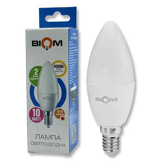Лампа Biom BT-708 C37 10W E14 4500K Харьков