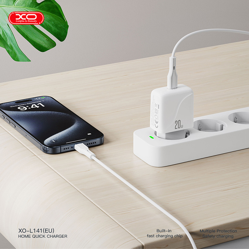 Мережевий зарядний пристрій XO L141 USB-C 20W білий Львів - фото 6