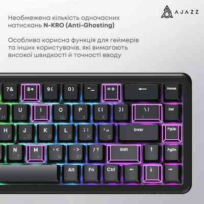 Клавіатура Ajazz AK680 MAX Magnetic Switch RGB USB Black (AK680-WM-B-A) Вінниця