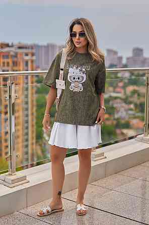 Модна футболка тай-дай Labubu "Kitty" (Туреччина) | Норма і батал Київ