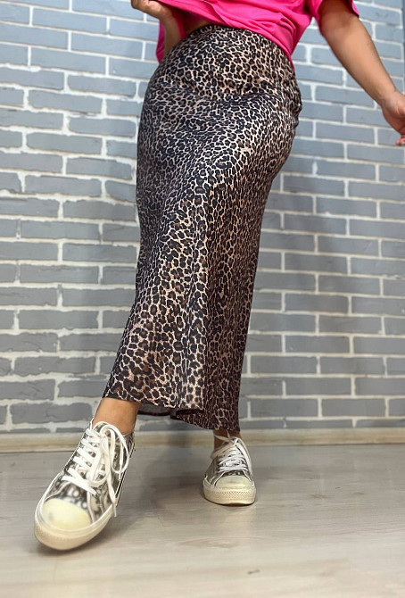 Юбка женская Katrin Family 5517 шелковая пояс резинка длинная леопардовый принт коричневая, коричневый, L Киев - изображение 9