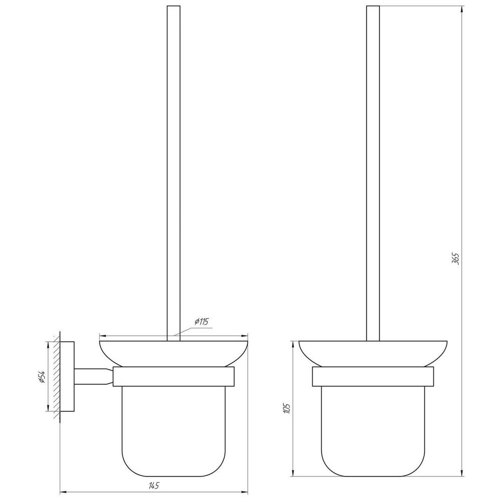 Йорж настінний без кришки Globus Lux SS8429A SUS304 Київ - фото 2