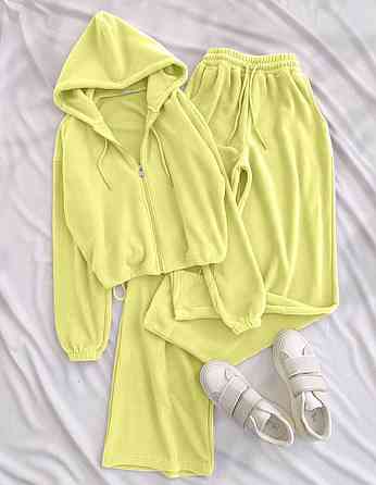 Женский прогулочный костюм двойка турецкий велюр Желтый, 42/46 Одесса