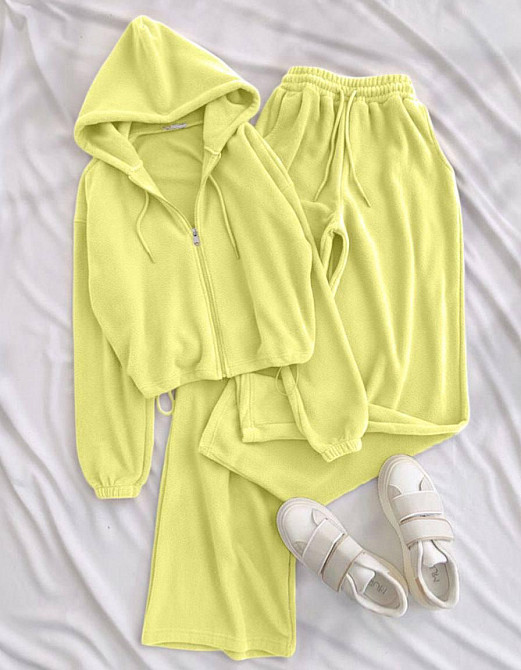 Жіночий прогулянковий костюм-двійка турецький велюр Жовтий, 42/46 Одеса - фото 1