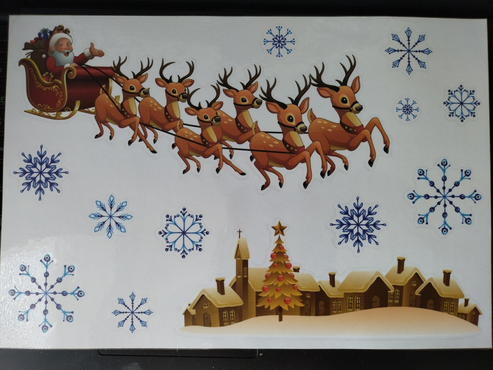 Новорічні наклейки Олені Melinera - розмір стікера 33*22см Київ - фото 3