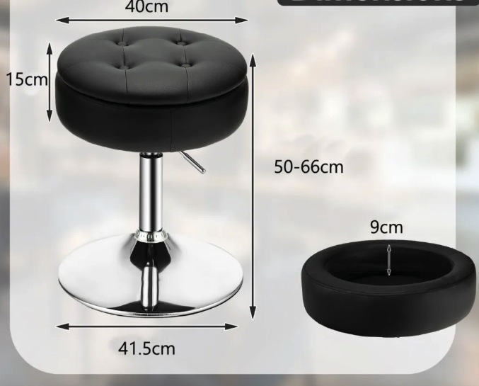 Пуф кресло табурет черный вращающийся с хранилищем для косметики и вещей Киев - изображение 5