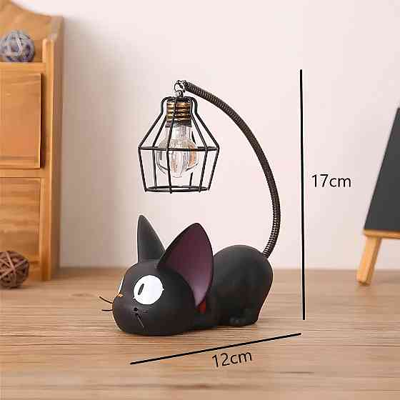 Нічник Чорний кіт RESTEQ, нічний світильник, декоративний світильник, приліжковий нічник, затишний нічник, світильник для дитячої, Київ