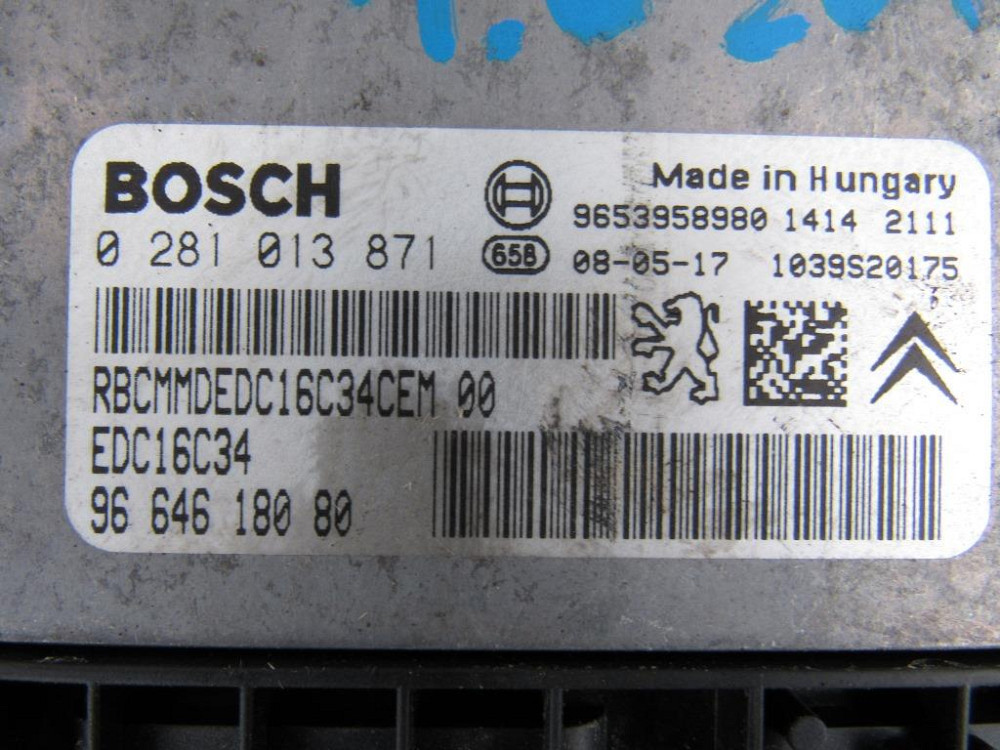 Блок керування двигуном Peugeot Partner 1.6 hdi 2008-2015 (0281013871) Ковель - изображение 3