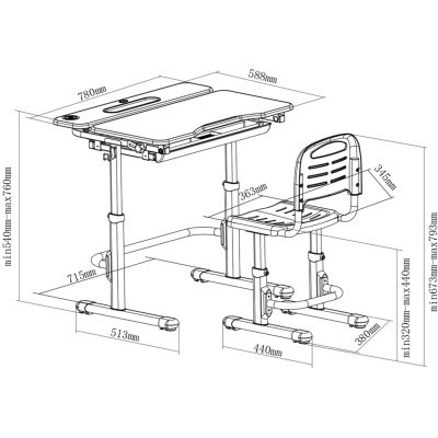 Парта со стулом Cubby Botero Blue (221957) Винница - изображение 7