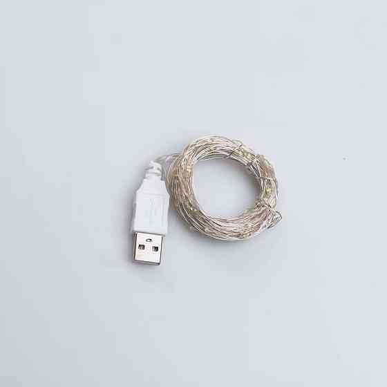 Garlando Гірлянда роса 10 метрів USB на 100 led світлодіодів крапля на білому дроті біла USB100 Коломия