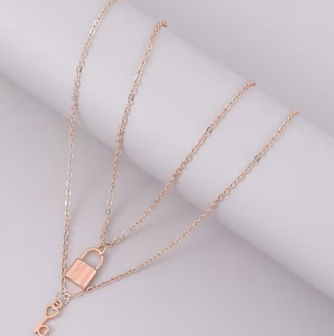 Парные кулоны замок и ключ золотистые подвески для влюбленных friendship necklace Киев - изображение 1