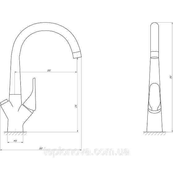 Смеситель для кухни под осмос Globus Lux LAZER GLLR-0222-8-STSTEEL Черновцы