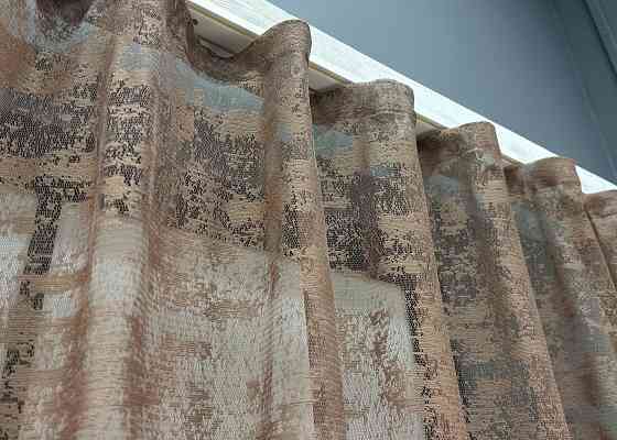 Кухонная арка VR-Textil № 000к жаккард «Мрамор Al-1» коричневый 280х170 см (51-230) Киев