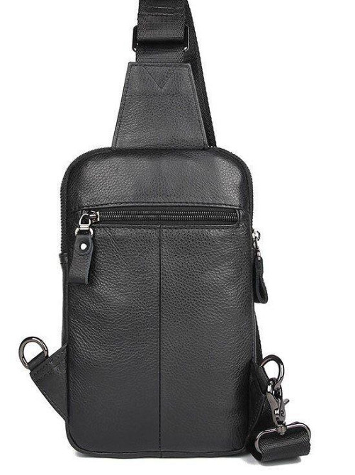 Сумка чоловіча шкіряна в зернистої шкірі через плече Чорна (Vintage) Київ - фото 10