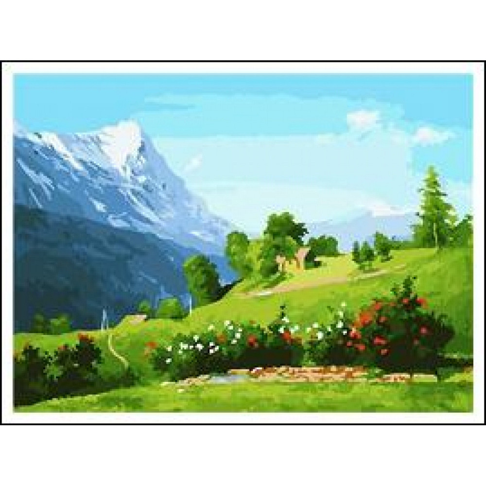 Картина за номерами на дереві 40*50 см "Josef Otten""Краэвид на гори" (карт.уп+ фарби+пензлі) RAD522, шт Київ - фото 1