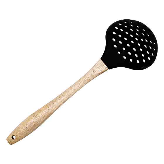 Шумовка для снятия пены силиконовая с деревянной ручкой 33 (см) ложка шумовка кухонная HP-8-54 Киев