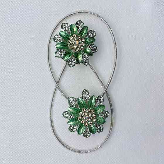 Магніти для штор та гардин "Flowers" набір 2 шт М'ятний (81-194) Київ