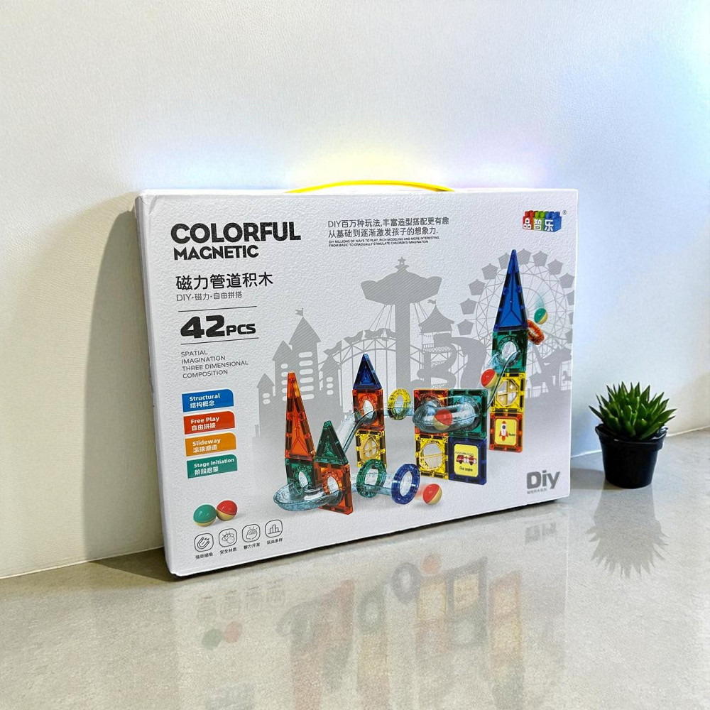 Дитячий магнітний конструктор Colorful Magnetic 3D набір гірки 42 деталі ( 25799 ) Харьков - изображение 6