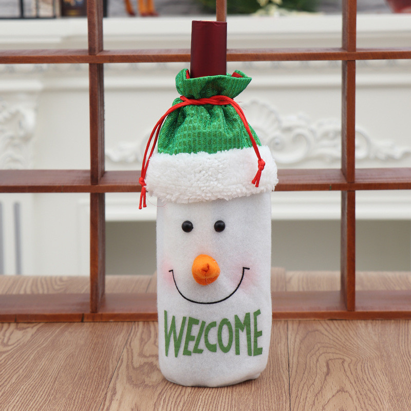 Новогодний чехол на бутылку Снеговик 27 на 13 см разноцветный Киев - изображение 4