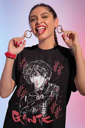 Футболка аниме Гантз Джапанесе Аниме Манга оверсайз (S/M/L) Черний AnimeJ0105 Днепр