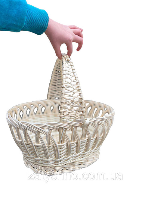 Пасхальная плетеная корзина белая Киев - изображение 4