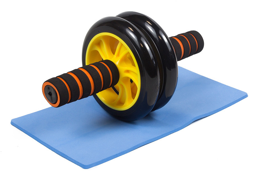 Ролик для пресу подвійний EasyFit з килимком Жовтий Коломия - фото 2