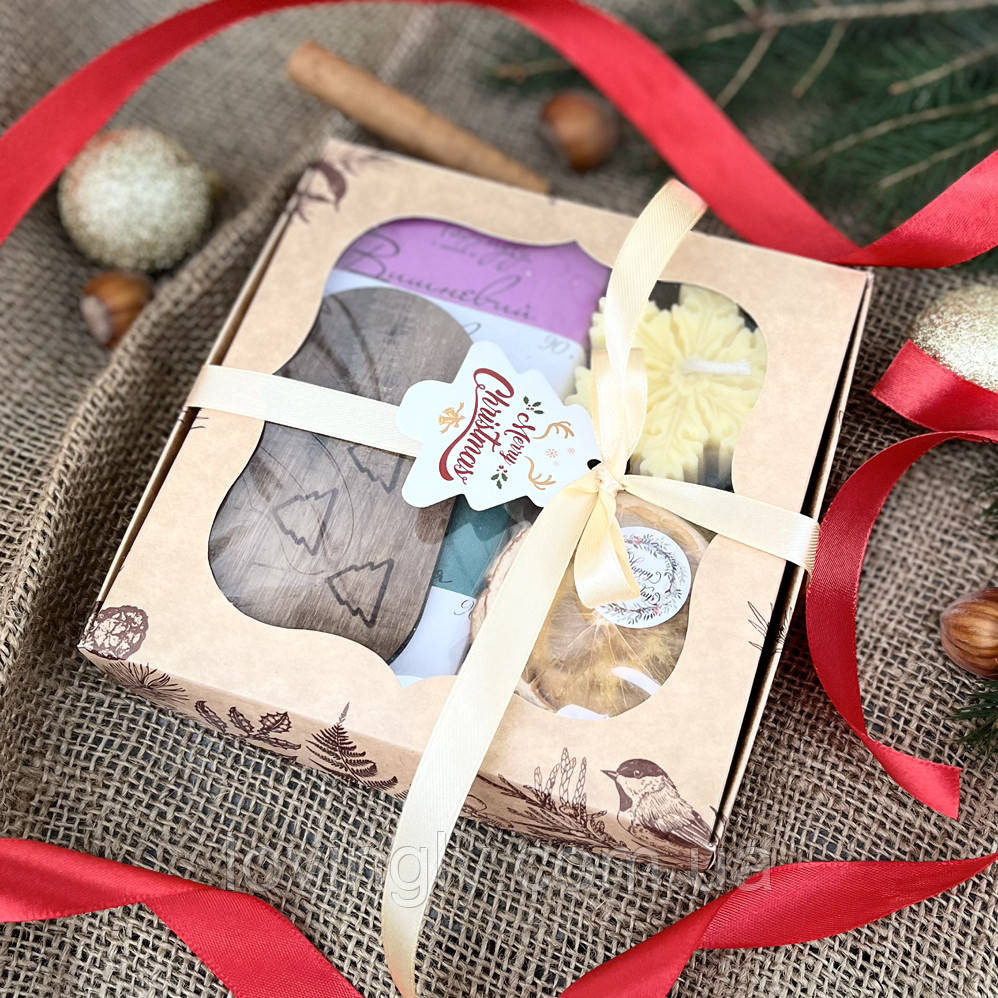 Подарунковий набір з натуральним милом і свічкою - зимовий крафтовий набір Ірпінь - фото 11